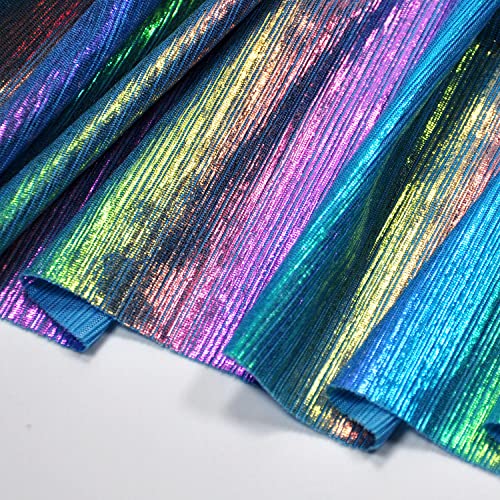 Yutone Shining Iridescent Hologram Laser Fabric...