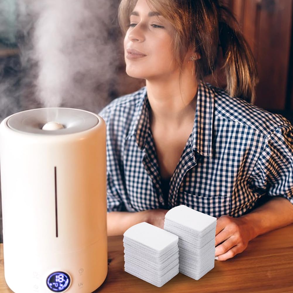 50 almohadillas de repuesto sin perfume para humidificador, purificador de aire, Locket, bola de aroma, difusor de aceite esencial, almohadillas rectangulares de repuesto para 6