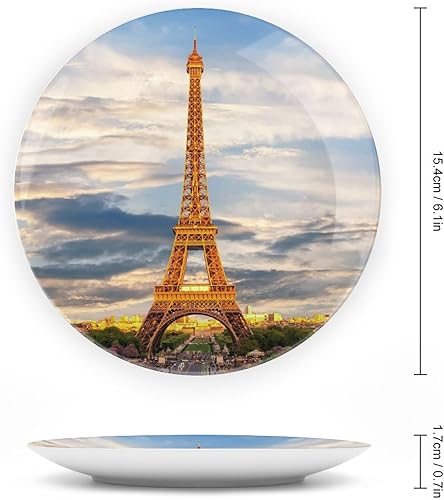 Miniatura 2 de Torre Eiffel París Francia - Placa decorativa de pared para colgar en la pared, placa decorativa de cerámica para colgar en la pared, regalo de