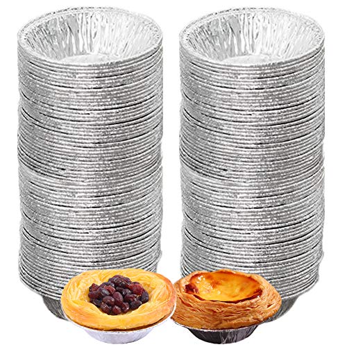 Disposable Aluminum Foil Tart Pans,Egg Tart Mold (200Pcs) Tart Baking Tray Mini Tiny Pie Muffin Pans Tin Bakeware Cake Cookie Mold for Cooking,Baking Supplies and Reheating/Pies,Tart and Quiche-COSVER