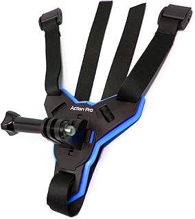 Action Pro Helmet Chin Mount Strap Compatible with All Smartphones GoPro Hero 11 10 9 8 7 6 5 4 SJCAM and All Action Cameras (Blue)