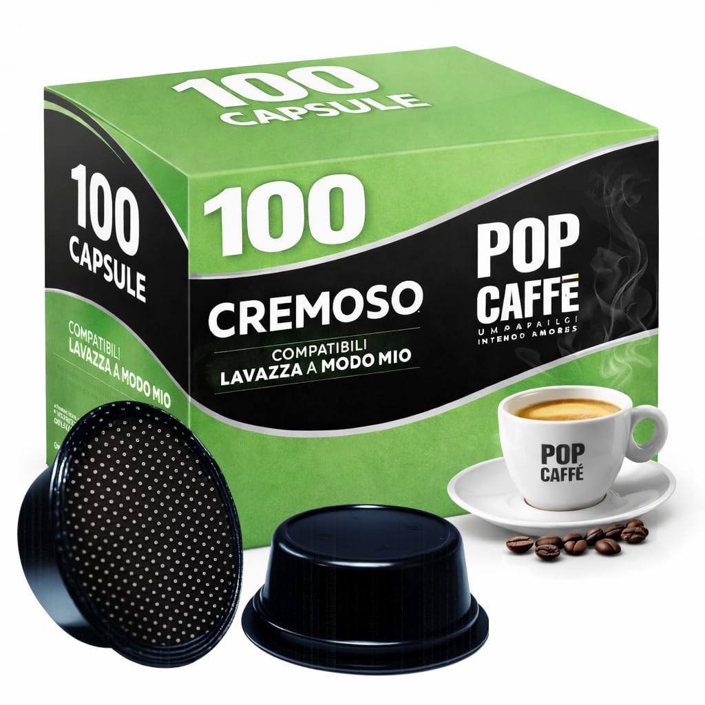 100 Capsule Compatibili Lavazza A Modo Mio – Pop Caffè E-MIO 2 Cremoso – Gusto Intenso e Crema Densa – Miscela Corposa – Confezione Risparmio