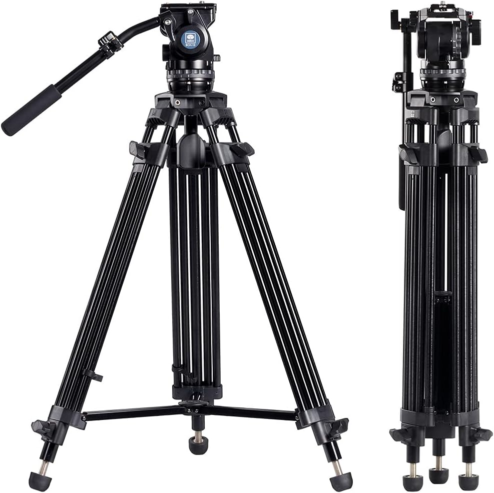SIRUI Professional Video Camera Tripod Kit SH15T+BCH10 with Fluid Head