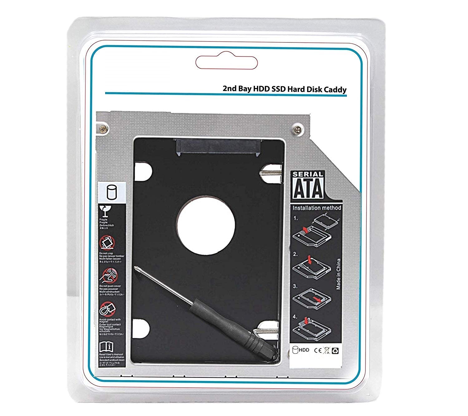 MVTECH Upgraded Version SATA Optical UltraBay 2nd Hard Drive Caddy SSD or HDD for 12.7mm Universal CD/DVD Slot-image-44