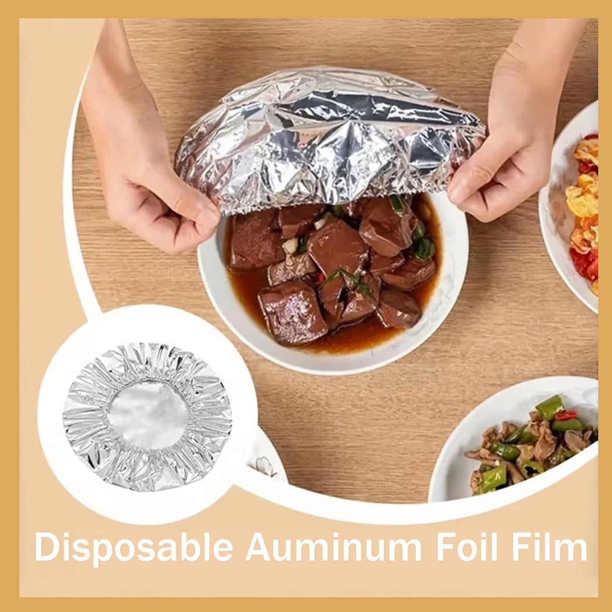 Coperture per Alimenti per Esterni, Riutilizzabili, in Foglio di Alluminio, Elastiche, per Ciotole, da Cucina, per Conservare la Freschezza, Pellicola Isolante, per Asporto, Casa, Picn (30 pz)