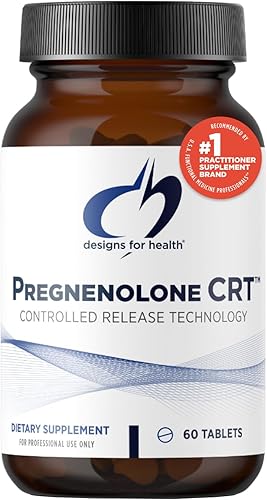 Designs for Health Pregnenolone CRT - 30 mg de pregnenolona controladaliberación de tiempo 10-12 horas - estrógeno DHEA  precursor de hormona de disponible en Yaxa Colombia