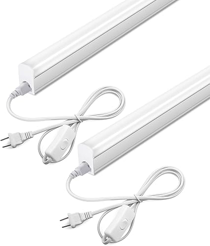 Iluminación LED para debajo del gabinete, 1 pie, 5 W, 6000 K, 500 lm, luces debajo de la encimera para cocina, tienda, eléctrica con cable con