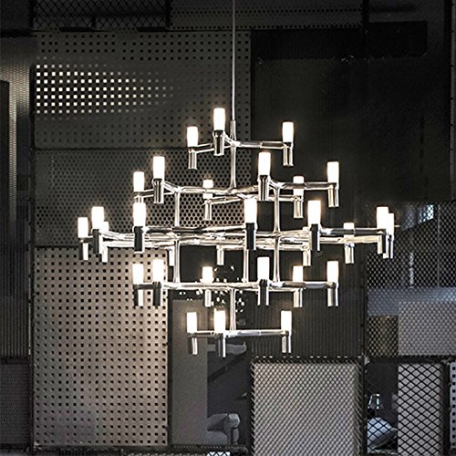 Designer chandelier, modern, minimalist, creative, personalized art, living room, restaurant, Nordic villa, penthouse Chandelier,Single layer 6 head black LED