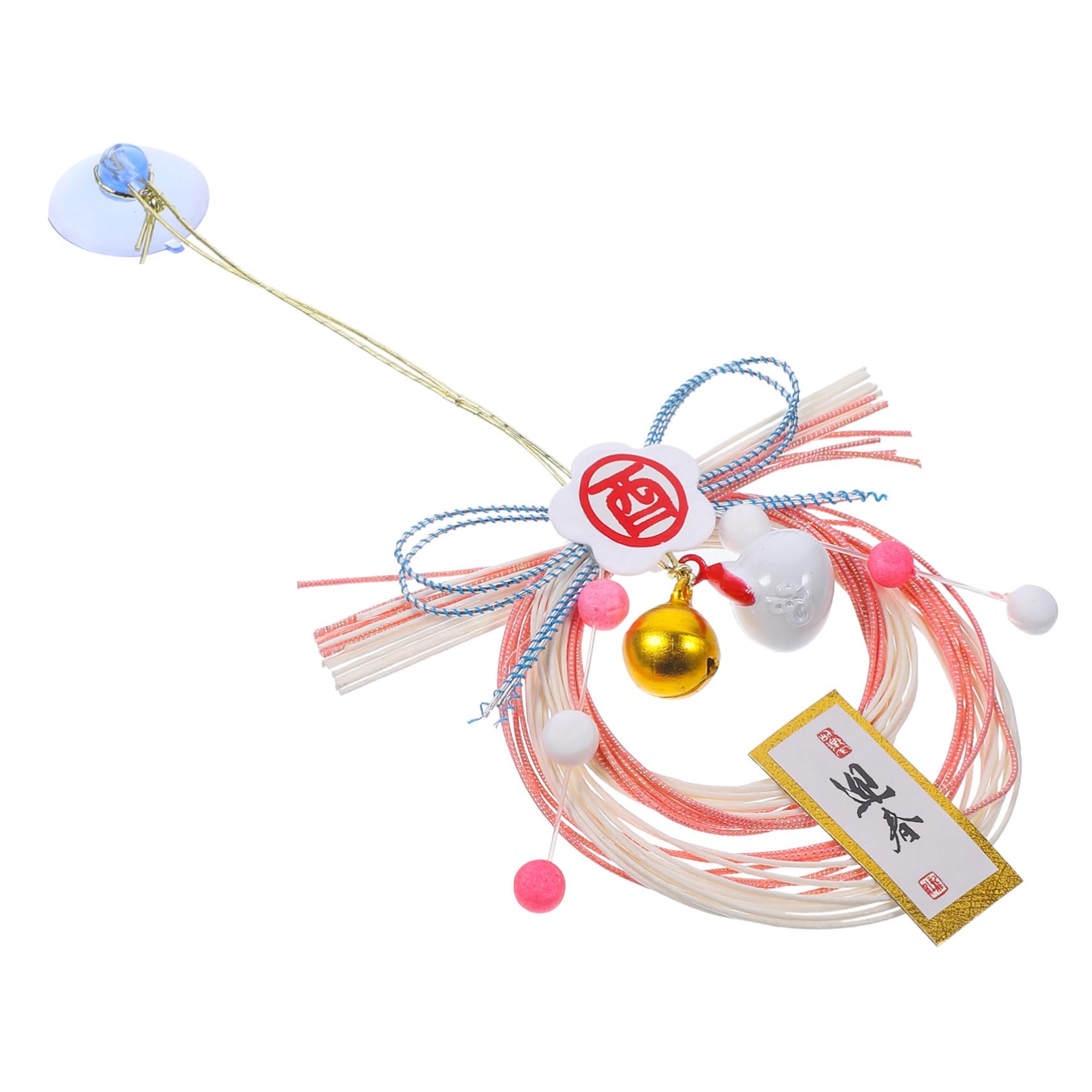 ABOOFAN 5St Anhängerdekoration aus Stroh hängende Segensverzierung hängender Strohkranz als Ornament Dekoration Wohnkultur Girlande Japanischer gewebter Kranz Verzierung Kabel