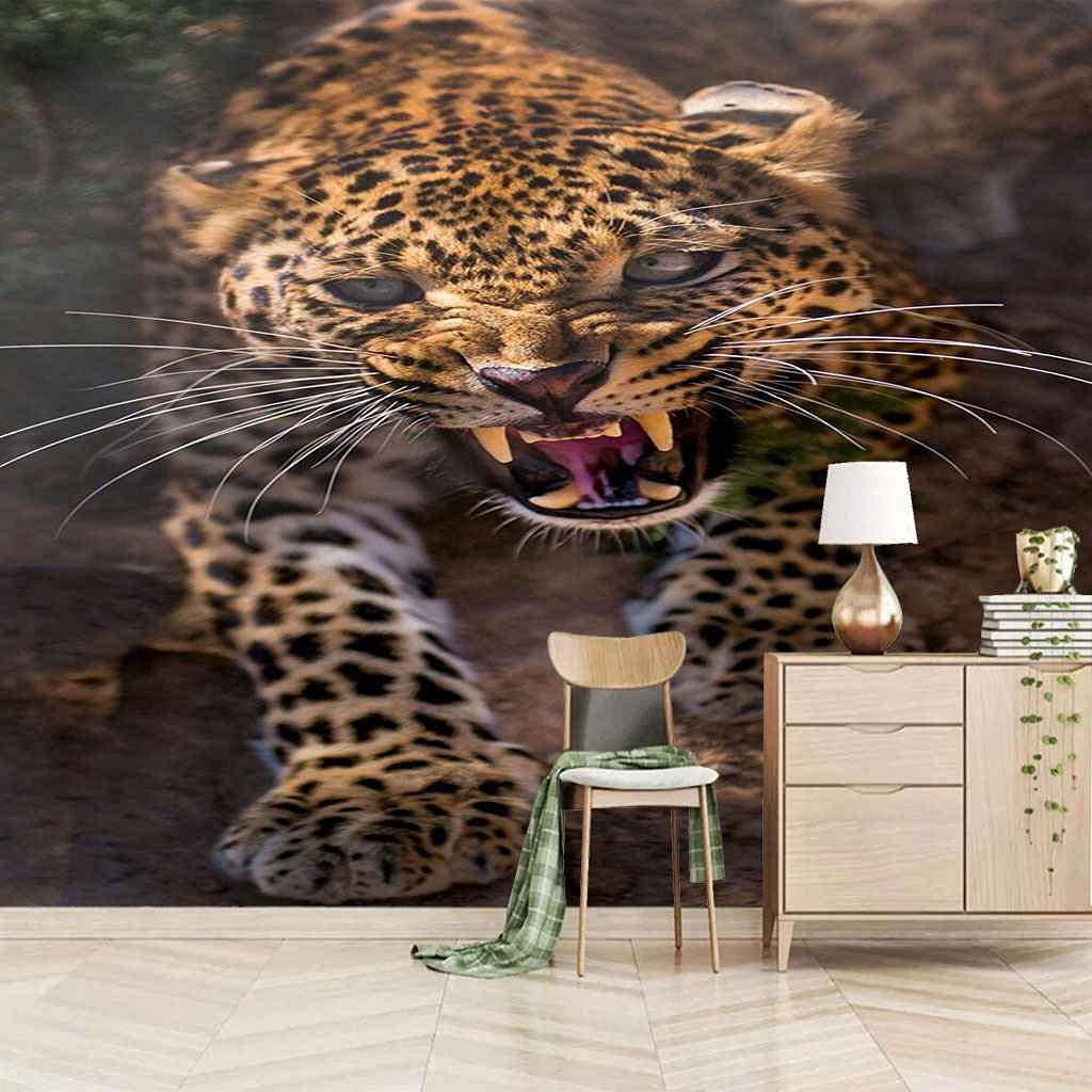Papier Peint Panoramique Guépard Animal de la Forêt Murales 3D 250x175 cm