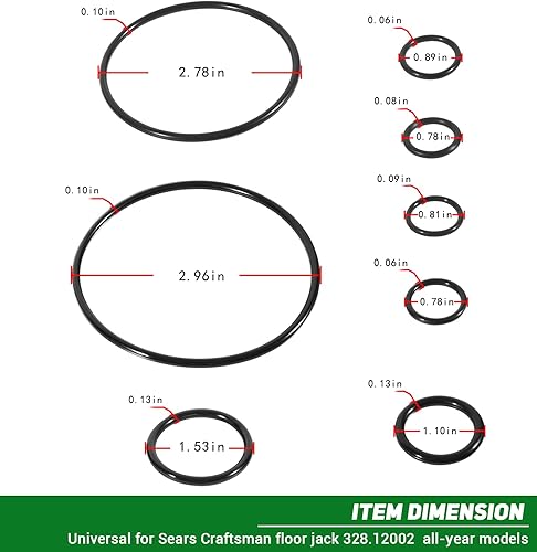 Miniatura 8 de 328.12002 Kit de reparación de sellos para gato de piso, apto para gato hidráulico de piso Sears Craftsman de 1.5 toneladas para todos los años,