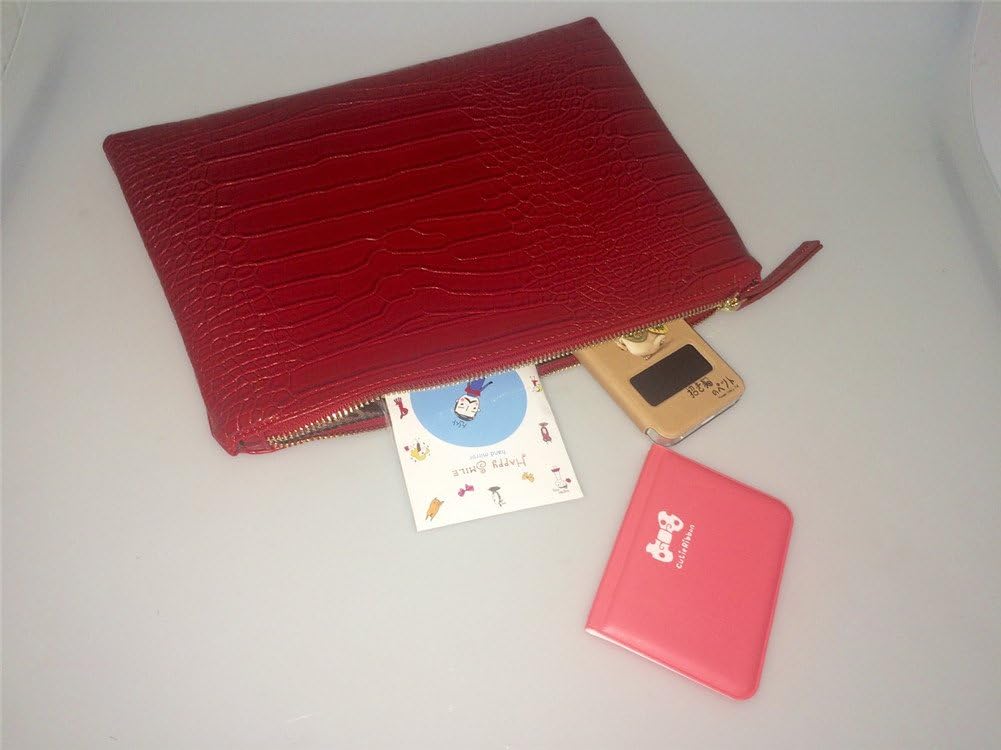 Women Clutches Crocodile Grain PU Leather Envelope Clutch Bag - Image 4