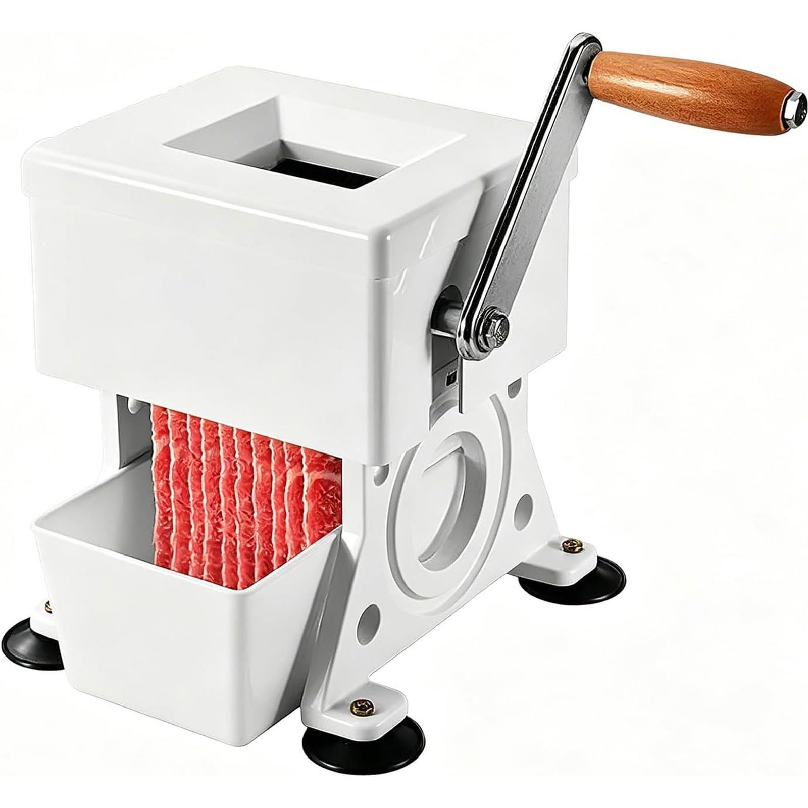 FHRKA Hand Crank Meat Cutting Machine,Commercial Meat Shredding Machine,Meat Slicer Shredder with Stainless Steel Blades (10mm)