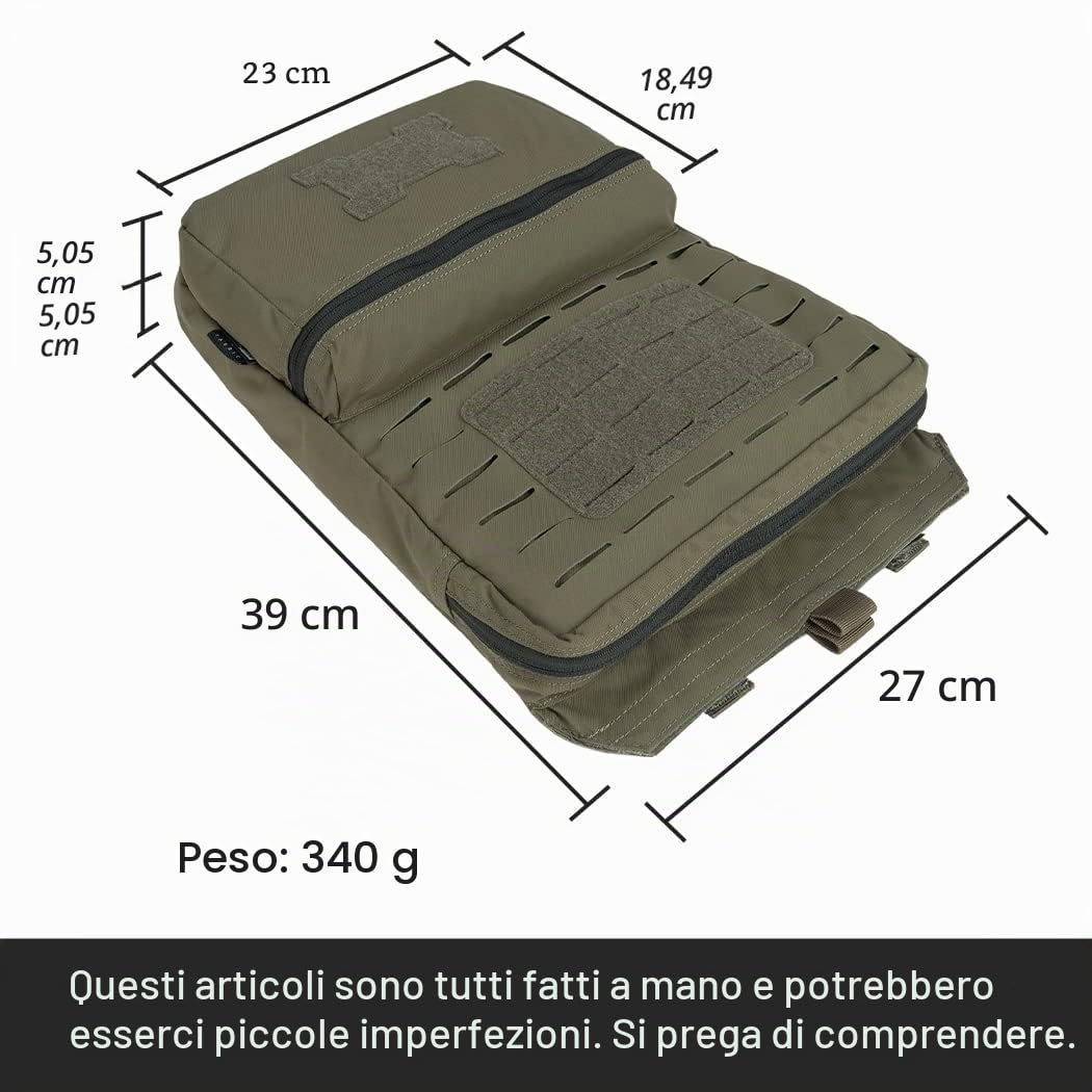 Zaino tattico per idratazione MOLLE per vescica d'acqua da 2 litri Borsa per idratazione 500D Nylon(Ranger Green)