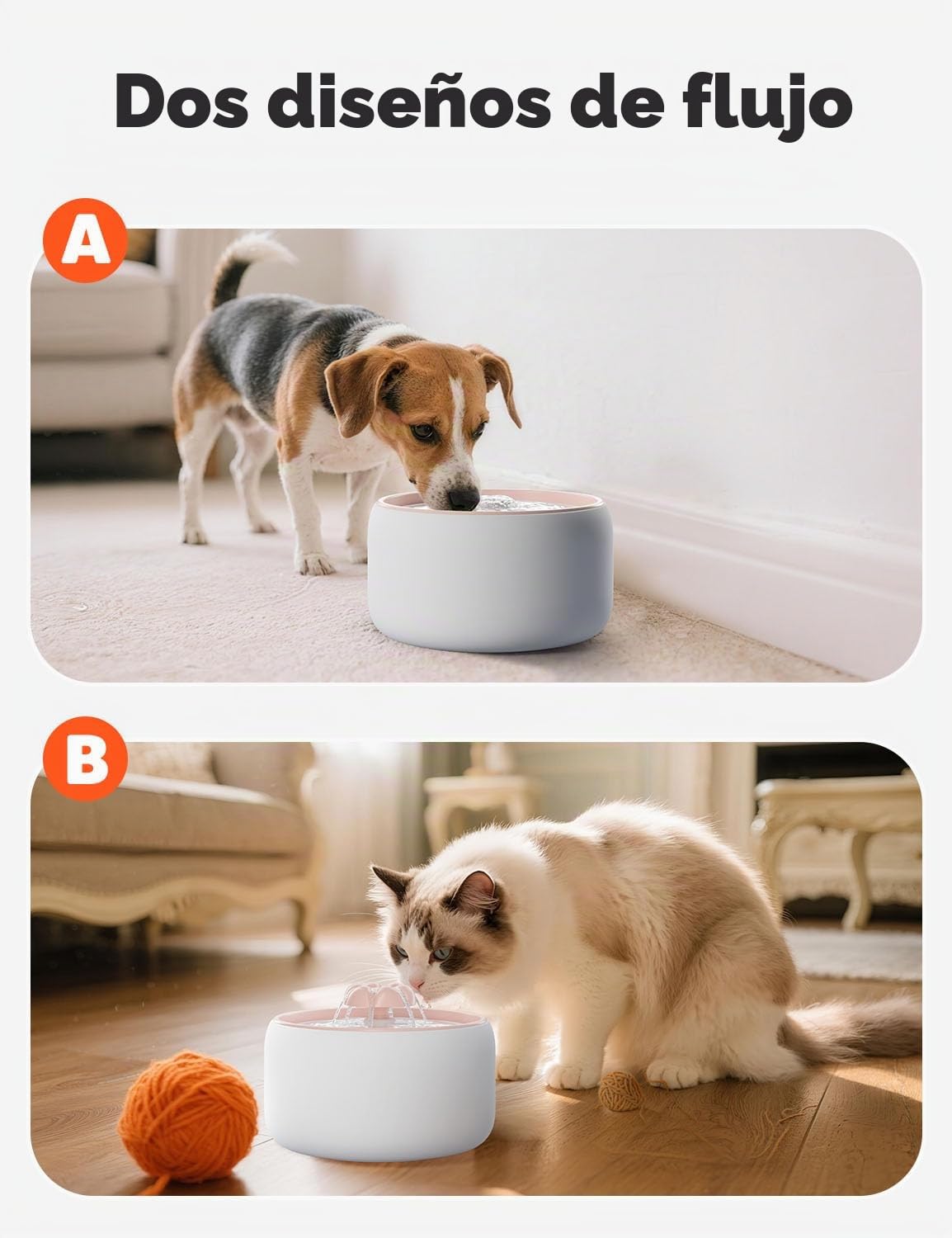WOPET Fuente de agua de cerámica premium para gatos W03 Lite, fuente de agua automática para mascotas de 3L/2,863.3 g para gatos y perros, apta para lavavajillas, fuente de lujo para gatos con bomba