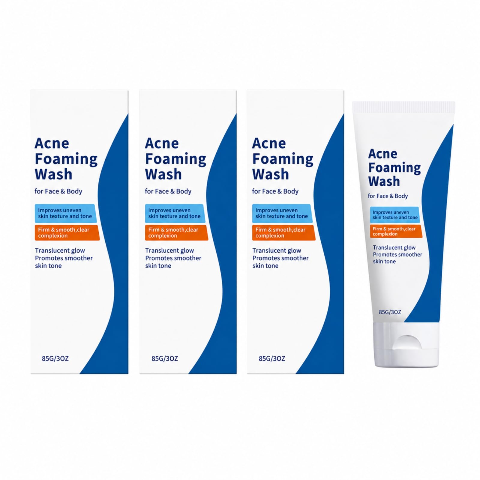 Schiuma detergente anti-acne viso corpo levigante pori 85g | Adatto per viso, petto e schiena, sboccia pori, schiuma morbida liscia e unifica la carnagione
