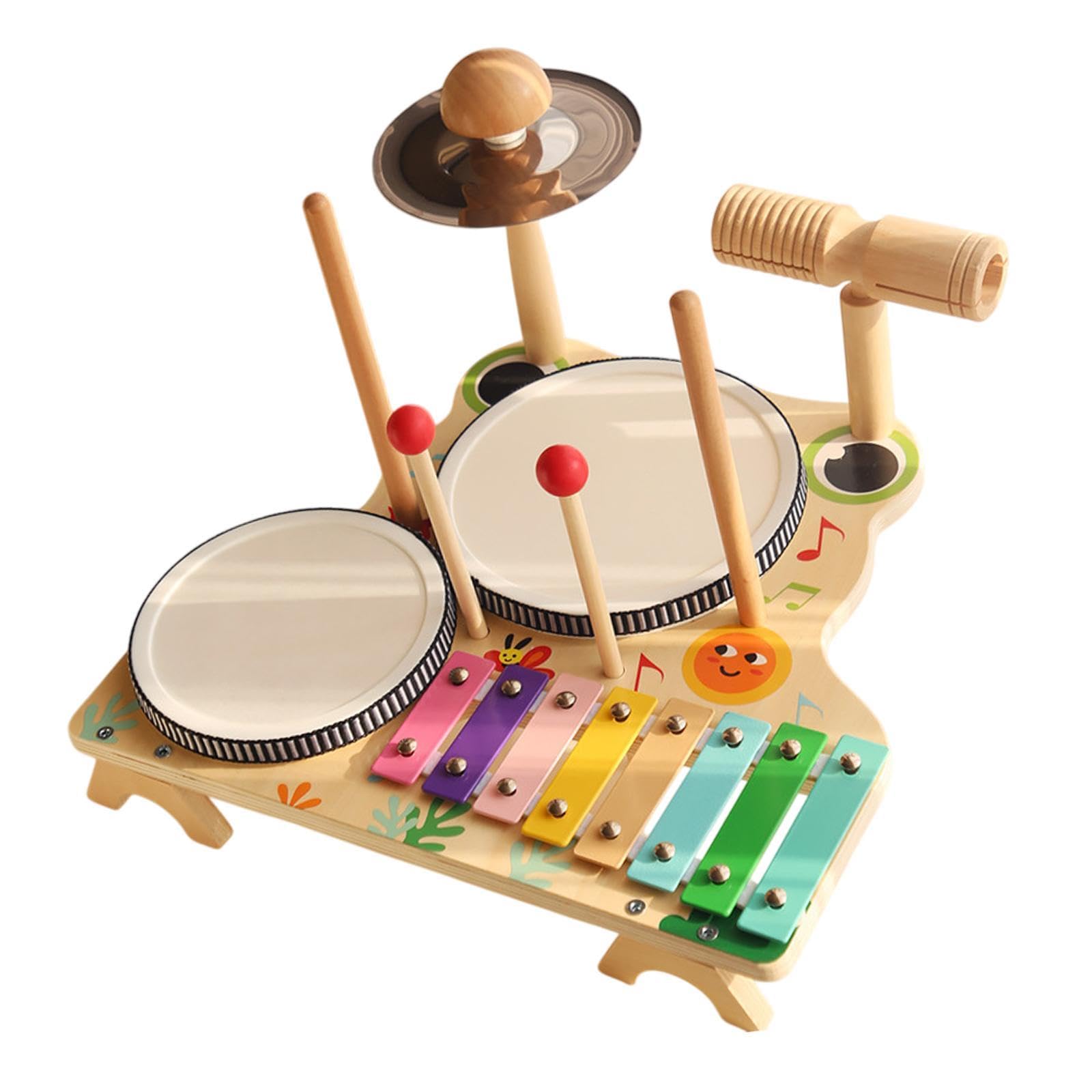 Ensemble de Batterie en Bois pour Enfants D'âge Préscolaire, Instruments de Percussion pour