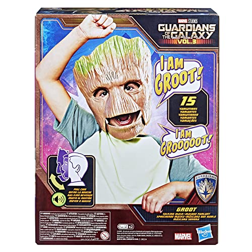 Marvel Gardiens de la Galaxie Vol. 3, Masque de déguisement de Groot, Masque Parlant de Groot, Masque de Super-héros, Jouets de déguisement pour Enfants