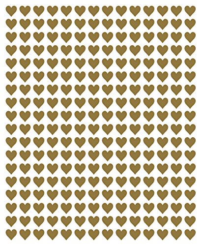 504 cuori adesivi da 10 mm, dorati in pellicola