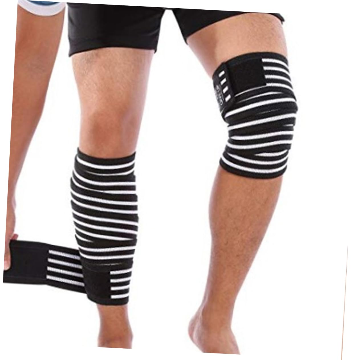 Gatuida 2sets Multi-Functional Compression Knee Brace Elastic Winding Strap for Men Sports Support for Running Basketball Fitness 2pcs*2