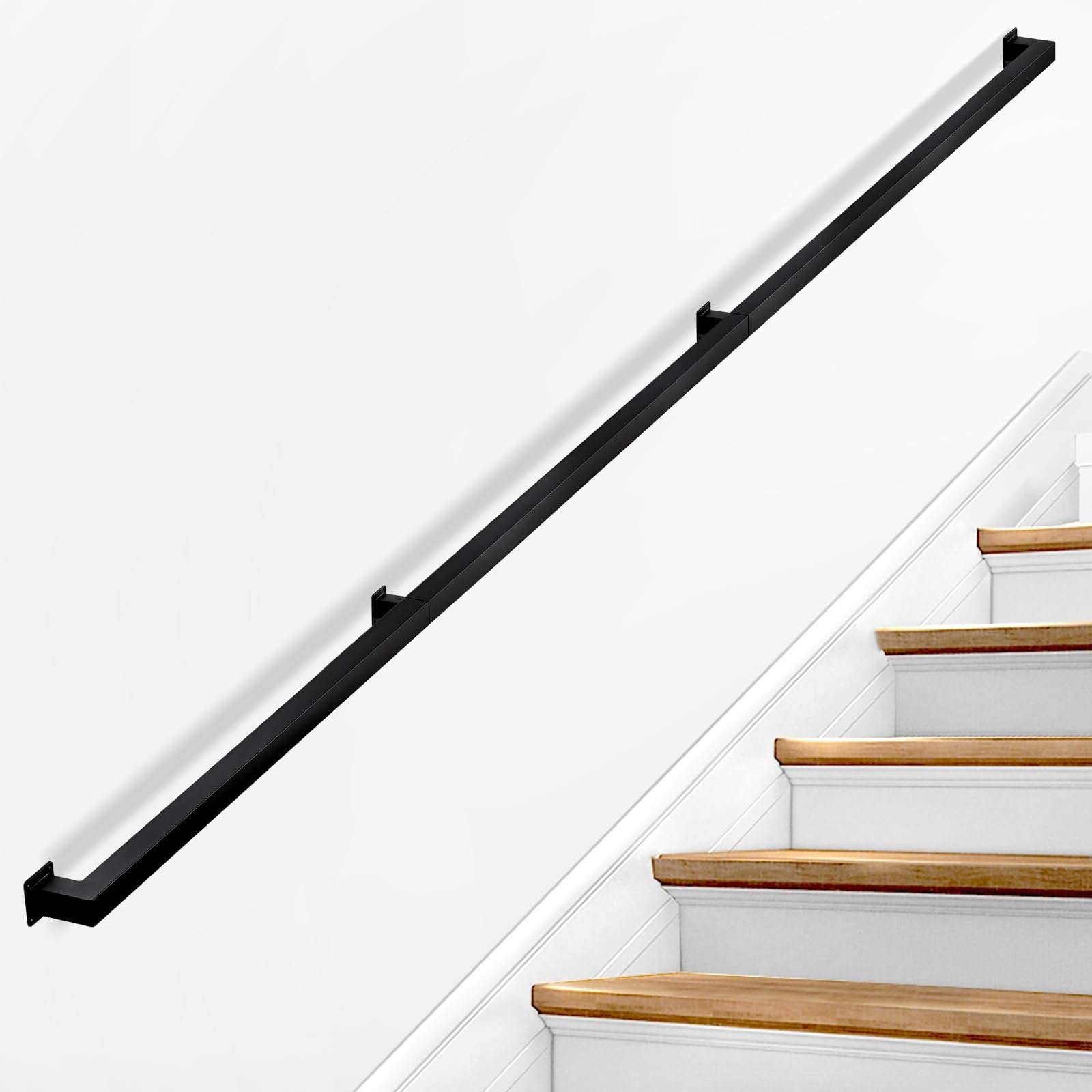 Wdfym Women's A Stair Railing Indoor Outdoor, 500Lb Heavy-Duty Wall Mounted Handrail,