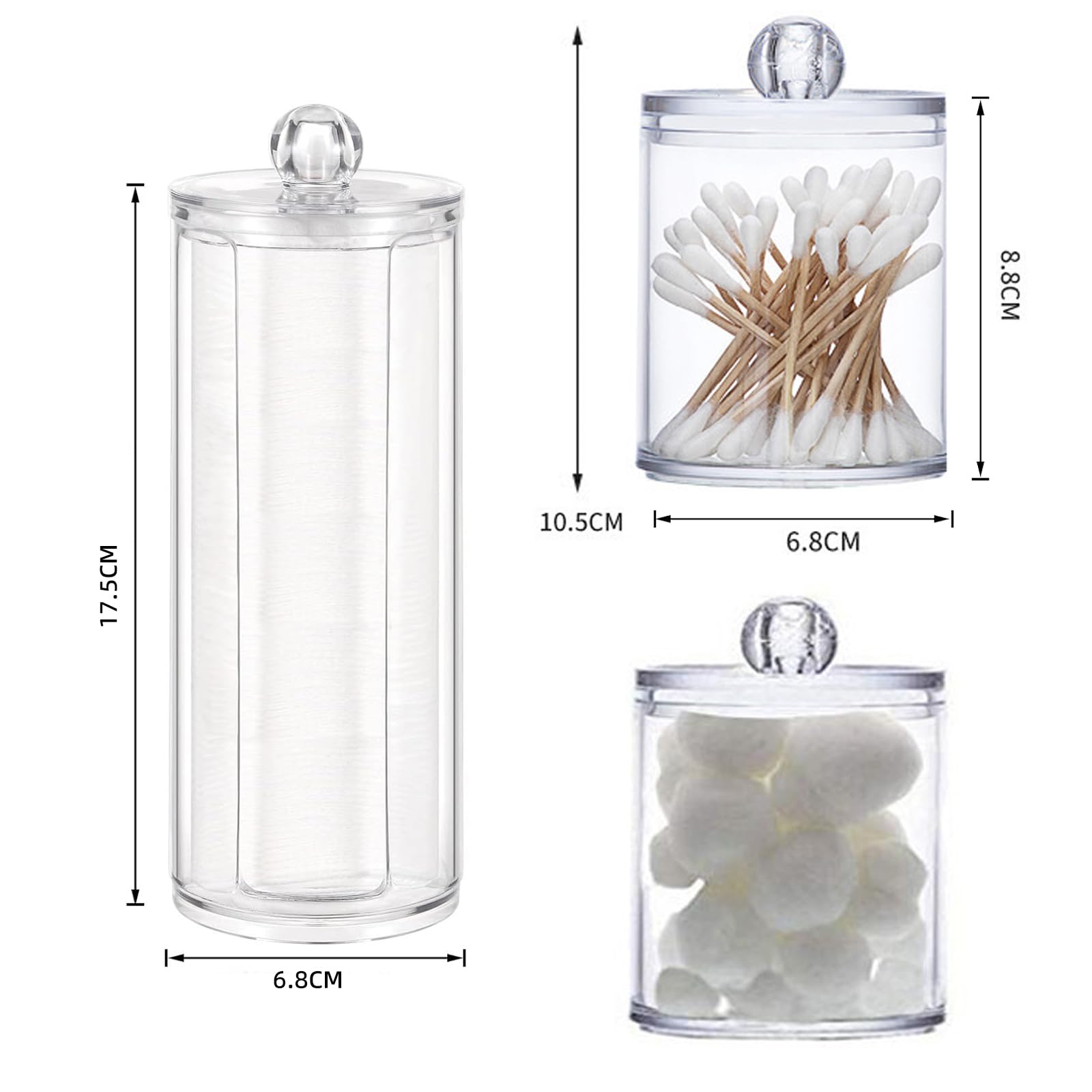 Organisateur Maquillage PAVSTINE 3 Compartiments Transparent - Avec Couvercle - Pour Salle De Bain Ou Coiffeuse