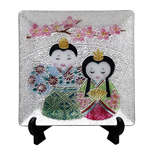 彩光舎 七宝焼き 飾皿 44 桃雛 108-11