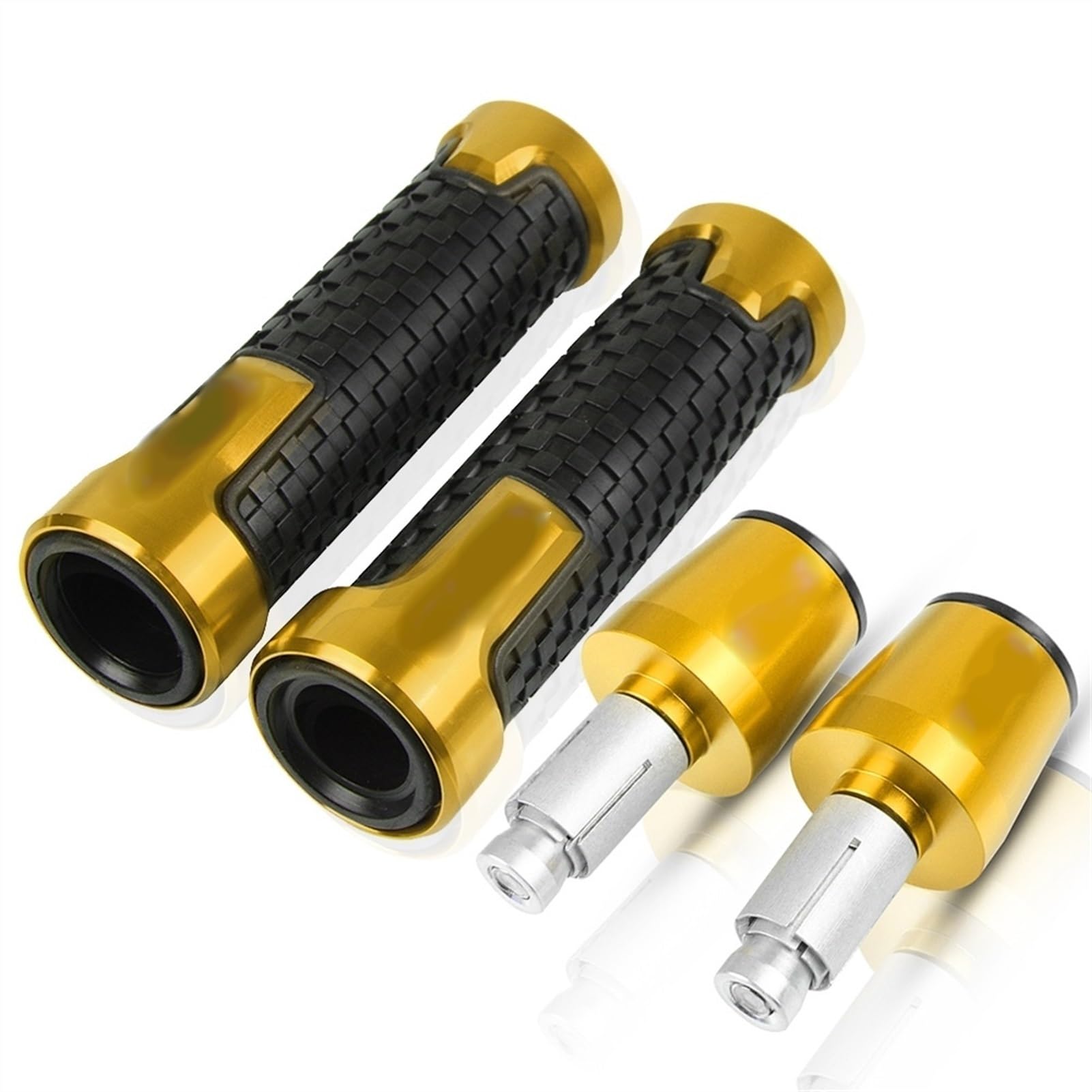 Poignées guidon ZX6R anti-vibration embout caoutchouc or 22mm moto