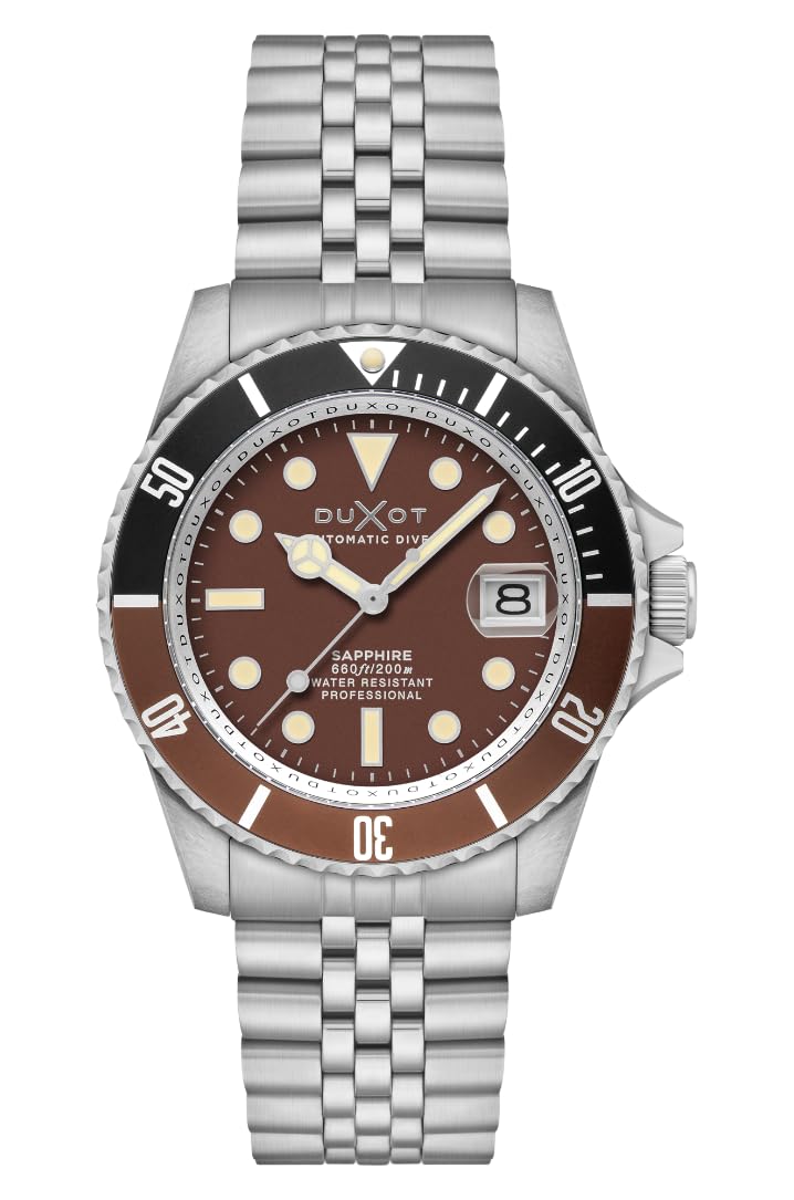 Duxot Weekenddeal DX-​2057-​99 Chocolate Brown Atlantica Diver automatisch horloge