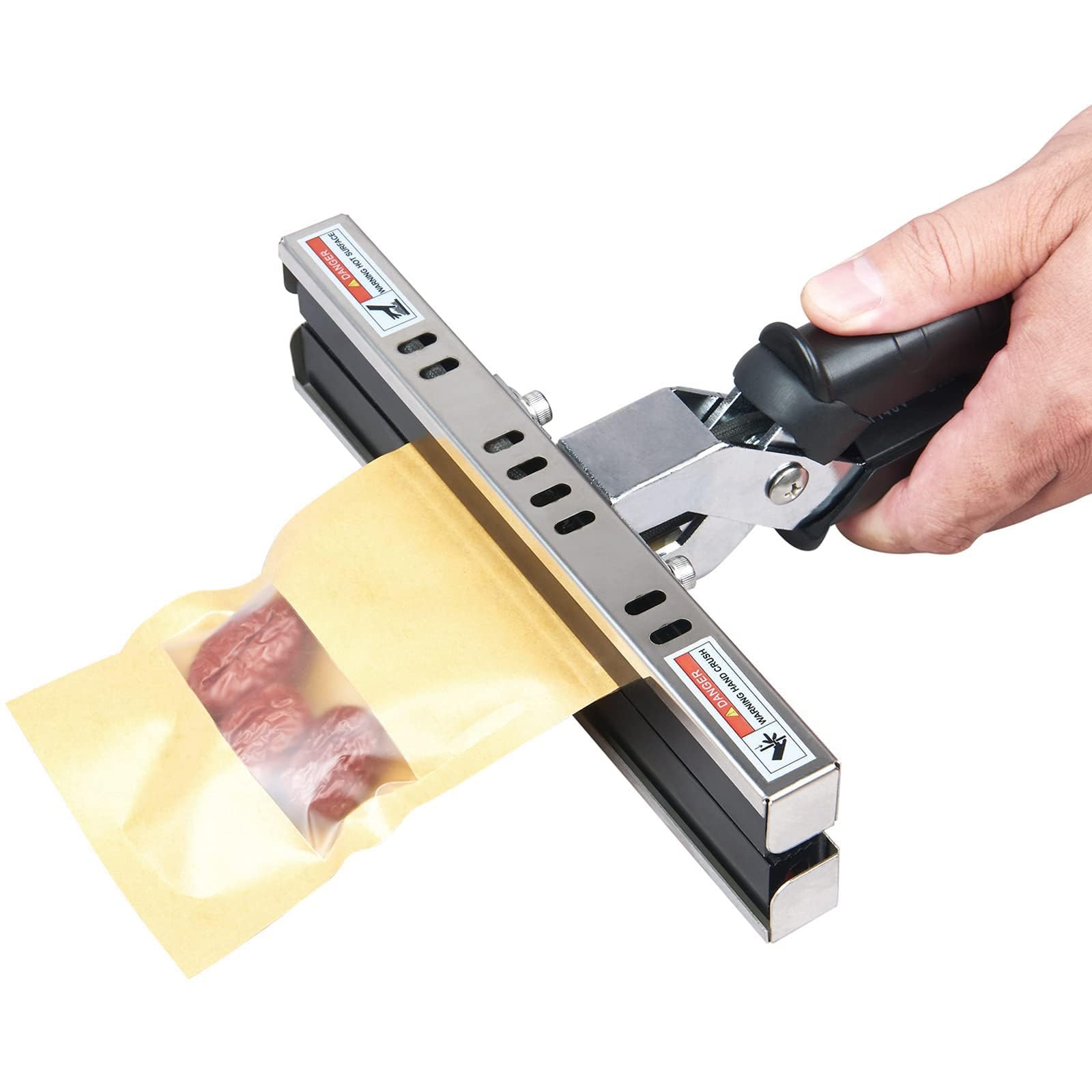 Tragbares Heißsiegelgerät für Folie, Kraftpapier, Mylar-Beutel – 400 mm Länge, 0–300 °C, doppelseitige Heizung