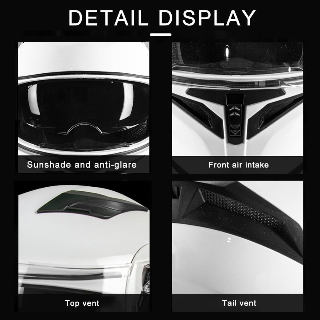 Kask motocyklowy z Bluetooth składany kask z podwójnym wizjerem modułowy kask integralny z certyfikatem ECE z mikrofonem do automatycznej reakcji, kask zderzeniowy Intercom