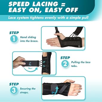 Med Spec 8 Wrist Lacer Support Brace Carpal Tunnel Right Hand Small | Adjustable Lace-Up Design Delivers Breathable Secure Fit With Customizable Compression for Lasting Comfort & Support. 223932