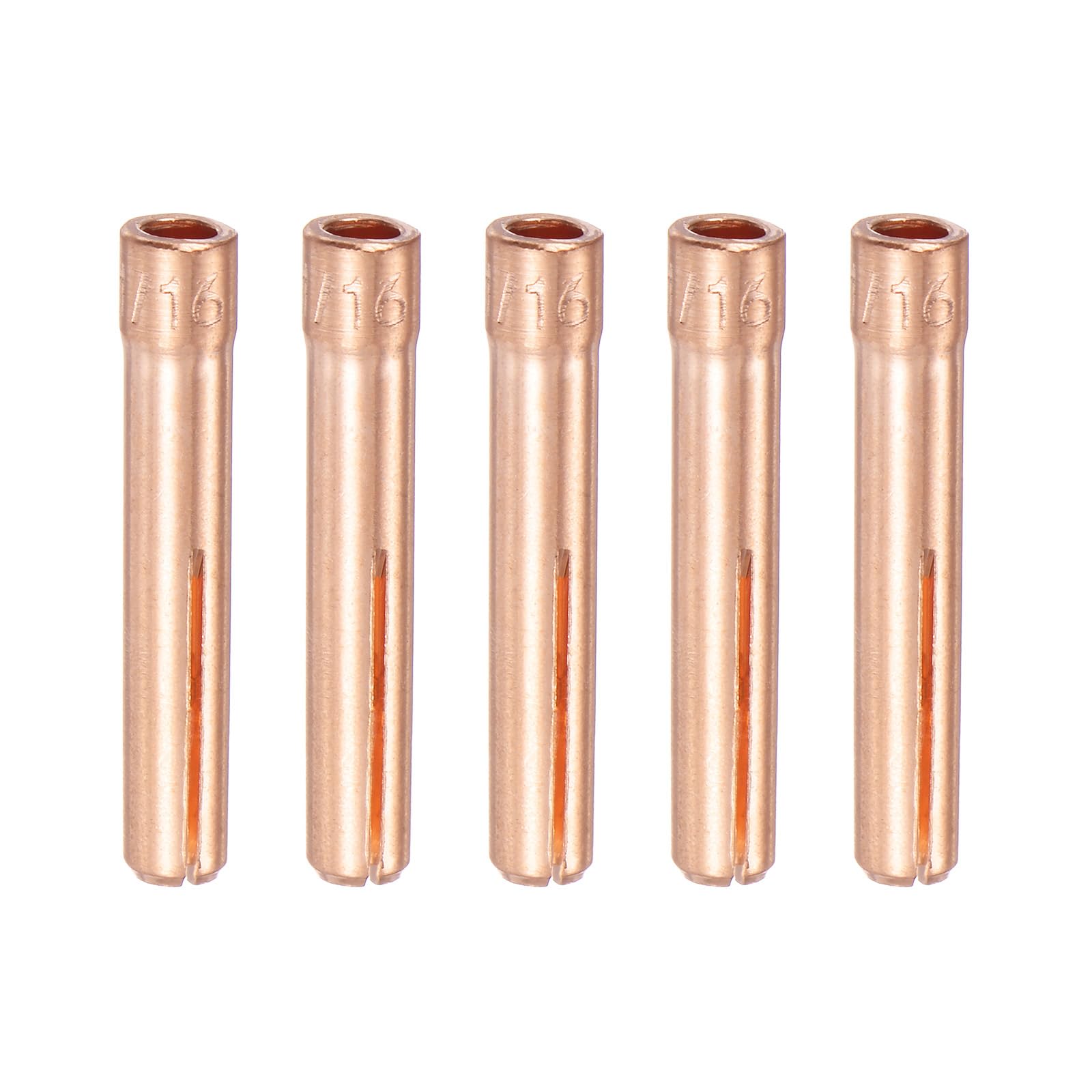 sourcing map 5pcs 13N22 TIG Welding Collet 1/16" (1.6mm) Copper Tungsten Electrode Collet Tips for WP9 20 25 TIG Welding Torch Series