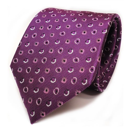Cravate en soie à pois violette TigerTie pour un nœud parfait sans plis