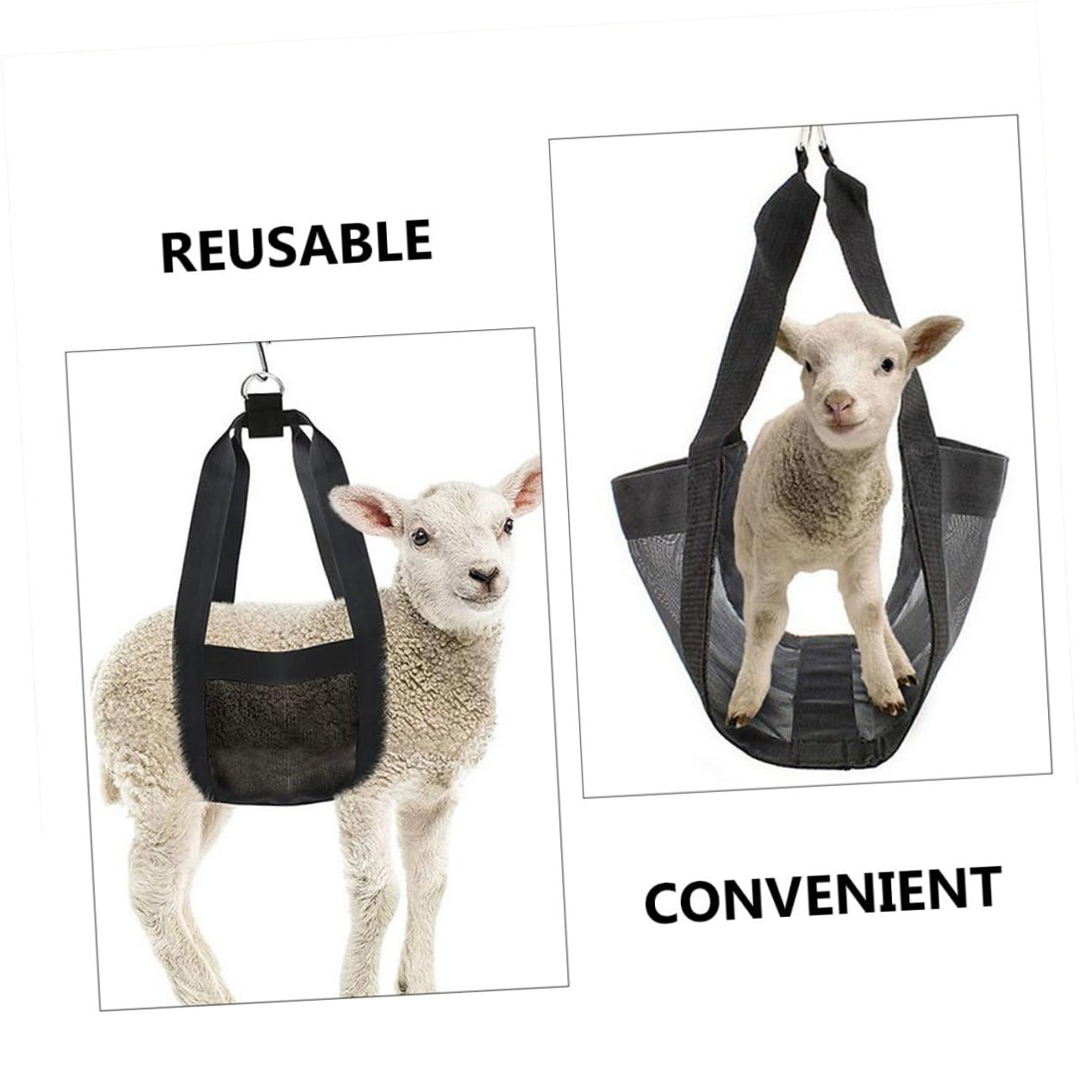 Alipis Imbracatura Pezzi Nero Piccoli e Nylon Animali Pesatura in per 2 Sicura Confortevole Sollevamento e Controllo del Peso per Agnelli e Piccoli Animali nel