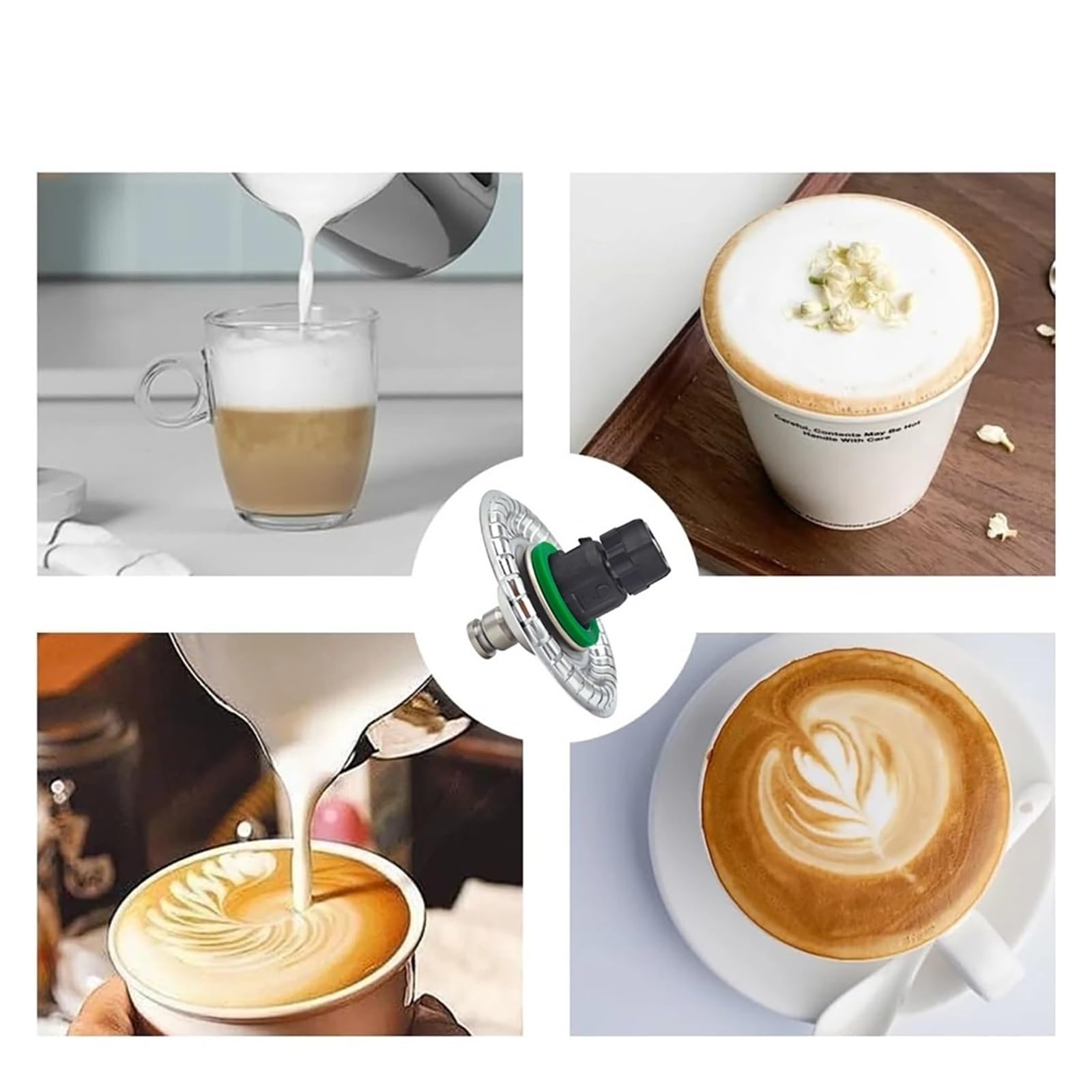 Batidor de Leche y espumador Compatible con cafeteras TM5, TM6 TM7. Huevos. Fabricado en Acero Inoxidable Apto for Uso alimentario