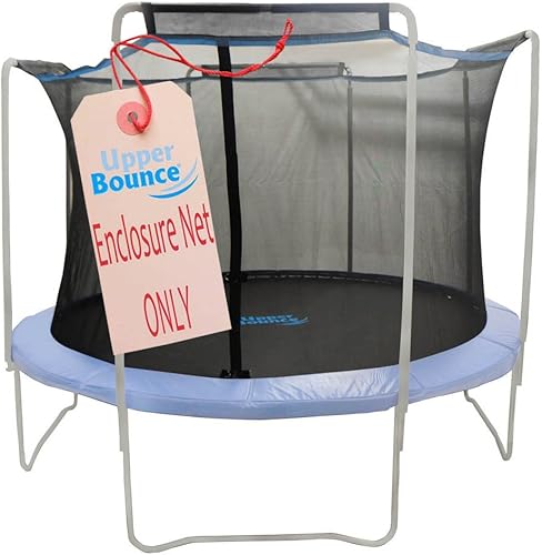 Neta de seguridad del trampolín de rebote superior: trampolines redondos con postes rectos variantes: reemplazo de red de trampolín resistente a la intemperie y transpirable, instala el marco externo