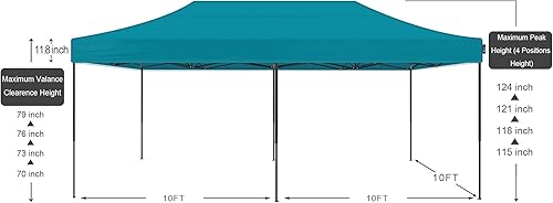 Miniatura 8 de American Phoenix Tienda de campaña desplegable de 10 x 20 pulgadas, portátil, comercial, resistente al instante, refugio de mercado al aire libre