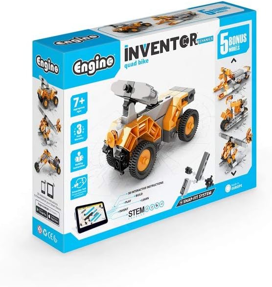 Engino Inventor Mechanics Quad Bike Construction Toy for Ages 7+, Includes 5 Bonus Models