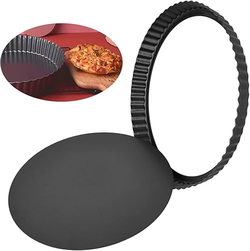 Miniatura 5 de Sartén redonda para tartas, sartén antiadherente con parte inferior extraíble, grandes sartenes estriadas para hornear, sartén para quiche (13