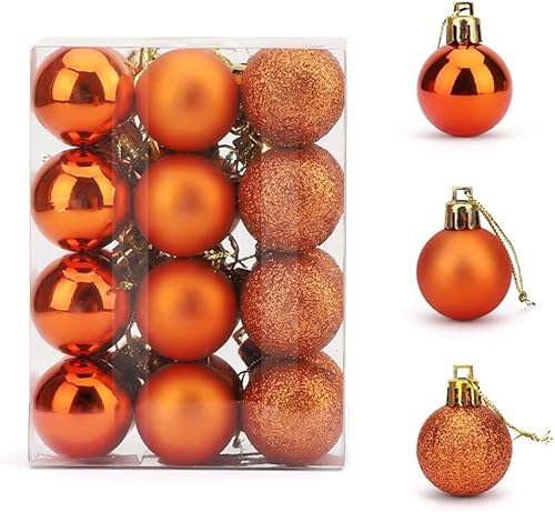 Miniatura 2 de ZYBenda 24 unidades de bolas brillantes, pulidas y brillantes para árbol de Navidad, inastillables, para decoración de árbol de Navidad, colgantes