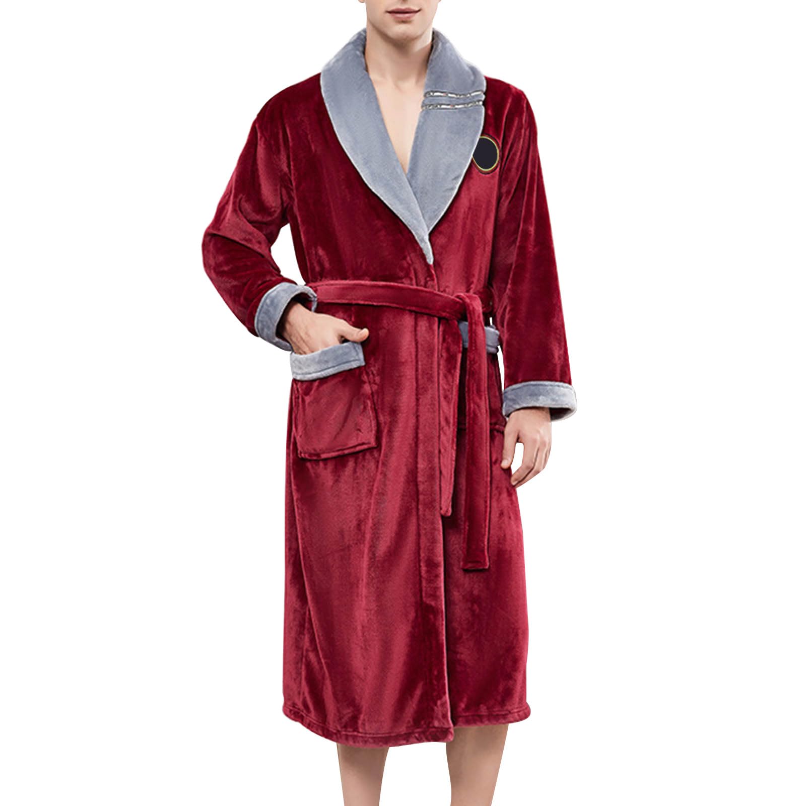 Accappatoio Uomo Spugna Leggera, Accappatoio Unisex da Donna E Uomo Accappatoio Uomo Cotone Morbido Leggero Assorbente Accappatoio Rapida Asciugatura Tasche Accappatoio da Bagno Uomo Kimono Uomo