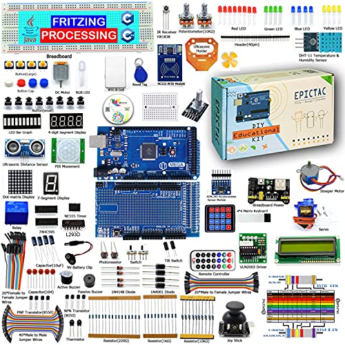 Image of RFID Starter Kit for Arduino Mega2560, LCD1602, Joystick, Stepper motor, ADXL345, with 35 Projects Tutorial & Code