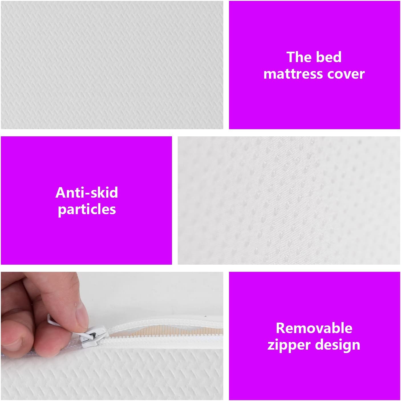 PayLessHere | 6 Inch King Mattress | Medium Firm Base Foam Mattress | Removable Washable Zipper Cover | Breathable & Comfortable | White | Bed in a Box | CertiPUR-US Certified