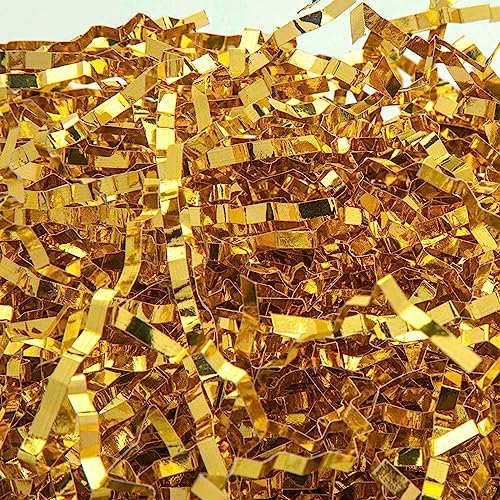 Caleihd 150g Shredded Paper Filler Crinkle Cut Paper Grass For Gift Boxes Easter Baskets Gift Wrapping & Basket Filling Gold