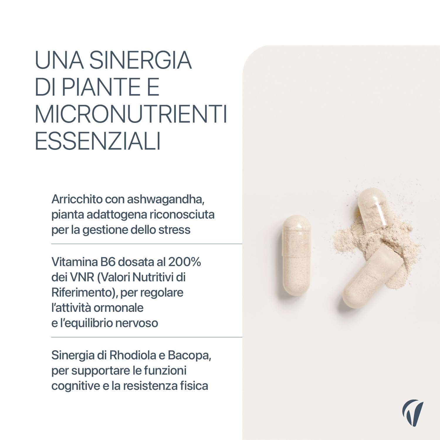 Cortisol Control – Integratore anti-stress e stanchezza – Ashwagandha, Rhodiola, Bacopa, L-teanina, Magnesio – 120 capsule vegan – Vitavea