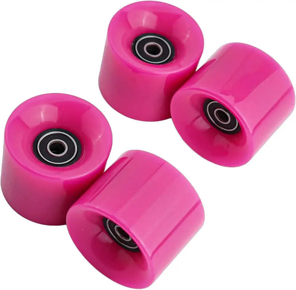 4 peças 60 x 45 mm 78A rodas de skate de poliuretano macio para street longboarding, placas com rolamentos ABEC-9, kit espaçadores, rolo à prova de sujeira para todos os climas (vermelho médio)