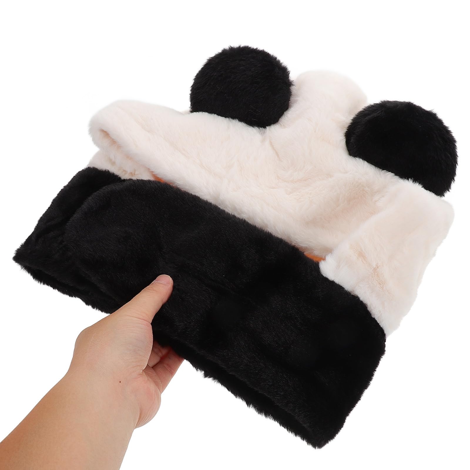 Tofficu 4 Pezzi Cappello Panda Donna in Pelliccia Sintetica con
