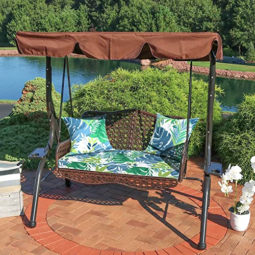 Dytxiii Patio Outdoor Cushion Cover 42 X 18 X 3 Inch, Water Repellent Seat Cushion Slipcovers With Zipper For Bench Loveseat Swing Furniture Replacement Cover Only 1 Pack, Islamorada Blue Green #TOP6