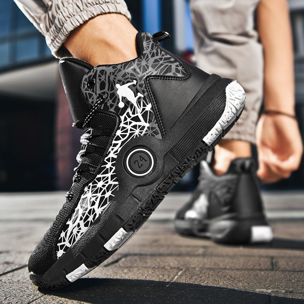 Zapatillas de Baloncesto para Niños Moda Calzado de Baloncesto para Niño Aire Libre Deportivas Fitness Antideslizantes para Correr Zapatos de Running (BBA-R13, 34EU)